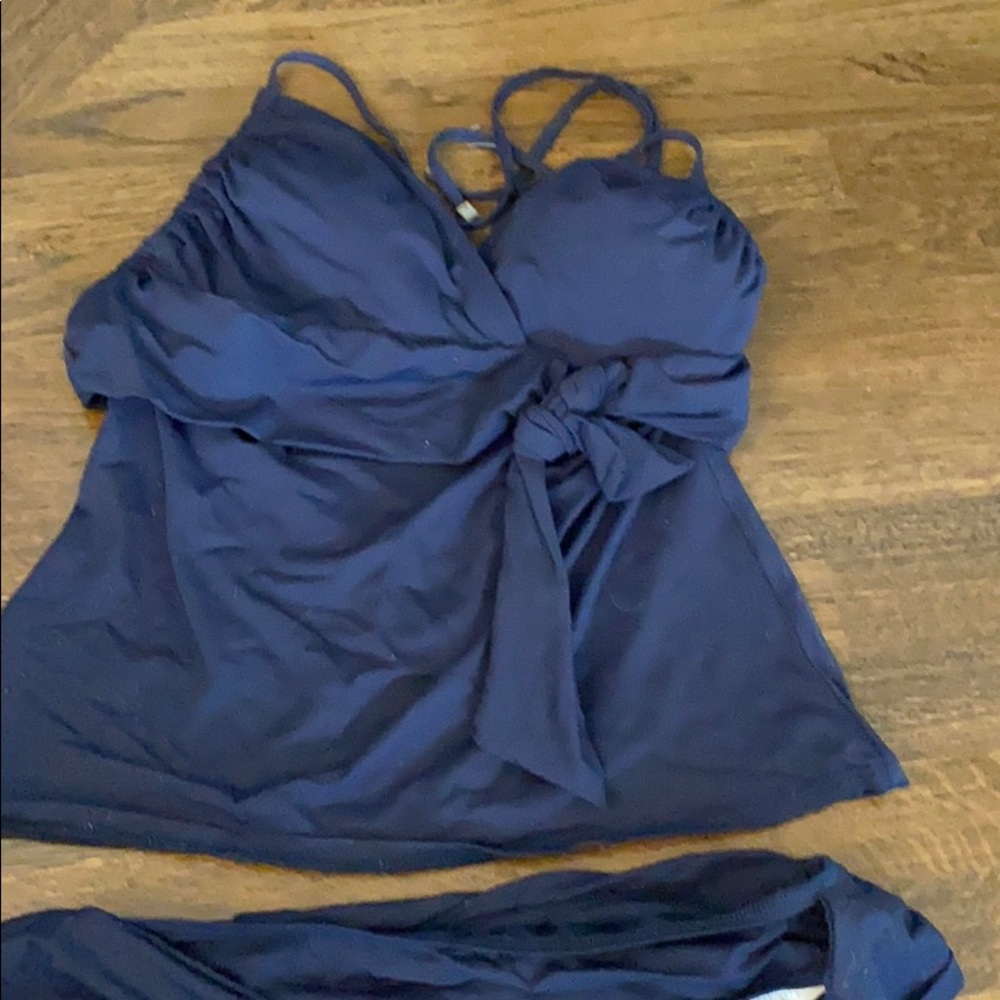 Black two piece tankini